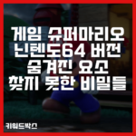 게임 슈퍼마리오 닌텐도64 버전 숨겨진 요소 찾지 못한 비밀들