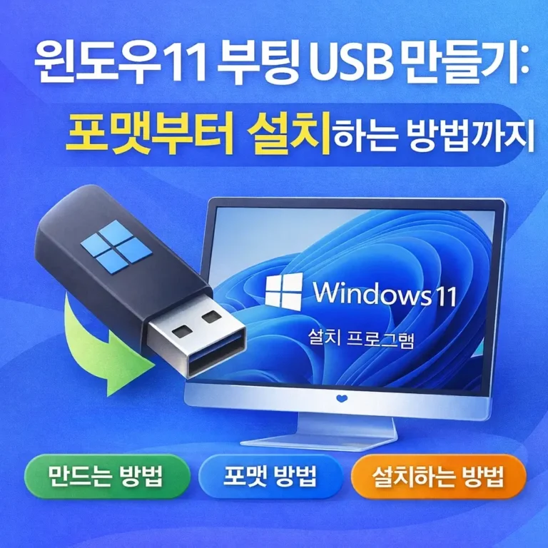 윈도우11 부팅 USB 만들기 포맷